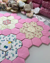 Load image into Gallery viewer, Tender Love,  1&quot; Hexagons Throw Quilt Kit, 1200 pieces