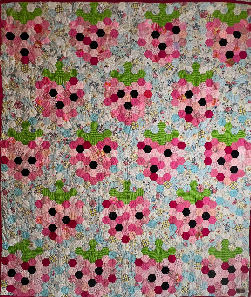 Picnic of Strawberries, A Finished Quilt +