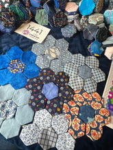 Load image into Gallery viewer, All That Blue,  1&quot; hexagons Throw Quilt Kit, 950 pieces