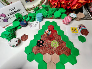 Christmas Trees Pillow Face, 1" Hexagons, 360 pieces