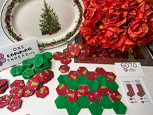 Load image into Gallery viewer, Christmas Two Color Stocking  Kit, Makes 2, 1&quot; Hexagons, 200 pieces
