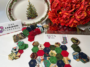 Holiday Stocking  Kit, Makes 2, 1" Hexagons, 200 pieces