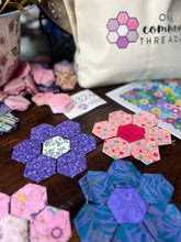 Load image into Gallery viewer, Pretty in Purple and Pink,  1&quot; Hexagons Throw Quilt Kit, 950 pieces