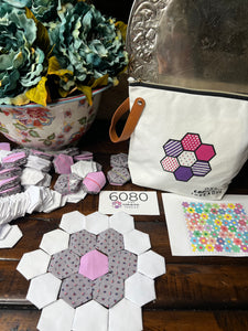 Celestial Fleur, 1" Hexagon Comfort Quilt Kit, 550 pieces