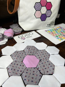 Celestial Fleur, 1" Hexagon Comfort Quilt Kit, 550 pieces