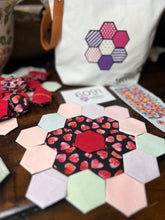 Load image into Gallery viewer, Opalescent Love, 1&quot; Hexagon Table Runner Kit, 350 pieces