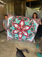 Load image into Gallery viewer, Tropical Christmas Dogs, A Finished Quilt