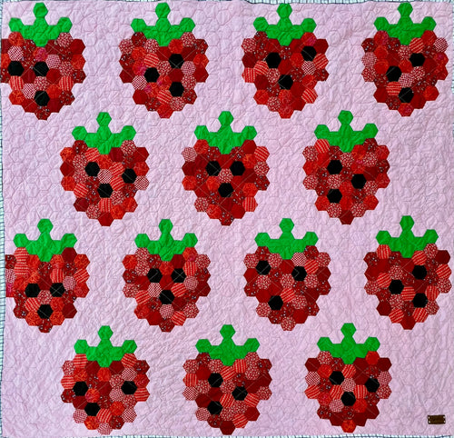 Pink Strawberry Swirl, A Finished Quilt**