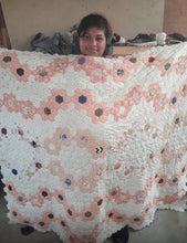 Load image into Gallery viewer, Peach Ribbons, A Finished Quilt