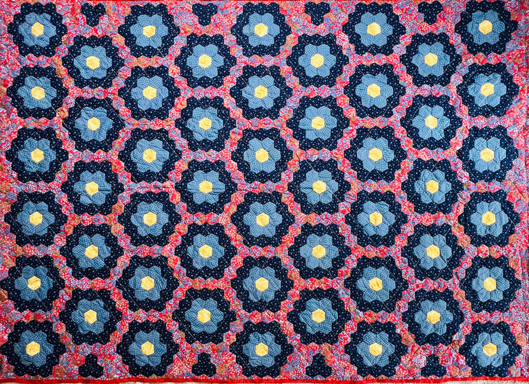 Prairie Blue Daisies, A Finished Quilt