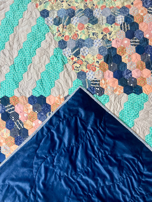 Turquoise Pinwheel, A Finished Quilt