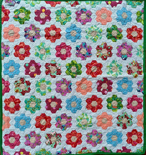 Polka Dot Magnolias, A Finished Quilt
