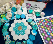 Load image into Gallery viewer, Aqua Sea,  1&quot; hexagons Throw Quilt Kit, 1200 pieces