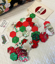 Load image into Gallery viewer, Scrappy Christmas Special Stocking  Kit, Makes 1, 1&quot; Hexagons, 100 pieces