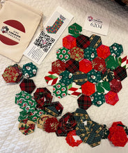 Load image into Gallery viewer, Christmas Stocking in Scraps Kit, Makes 1, 1&quot; Hexagons, 100 pieces (Copy)