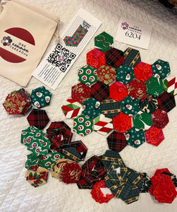 Christmas Stocking in Scraps Kit, Makes 1, 1" Hexagons, 100 pieces (Copy)