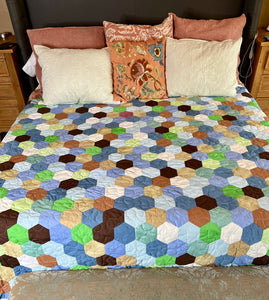 Earth Tones, A Finished King Size Quilt