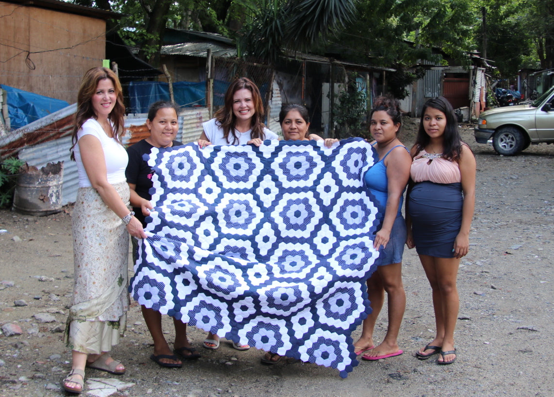 Handmade Hexagon Quilt Made by the Women of San Pedro Sula Honduras
