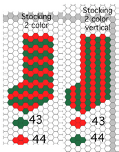 Load image into Gallery viewer, Christmas Two Color Stocking  Kit, Makes 2, 1&quot; Hexagons, 200 pieces