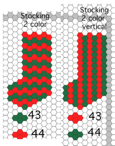 Christmas Two Color Stocking  Kit, Makes 2, 1" Hexagons, 200 pieces