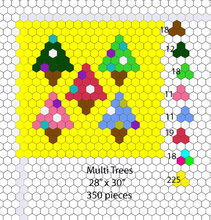 Load image into Gallery viewer, Christmas Trees Pillow Face, 1&quot; Hexagons, 360 pieces