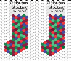 Christmas Special Stocking  Kit, Makes 2, 1" Hexagons, 200 pieces