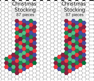 Fancy Christmas Mix Stocking  Kit, Makes 2, 1" Hexagons, 200 pieces