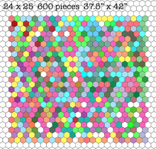 Load image into Gallery viewer, Bright Confetti, 1&quot; Hexagons 620 piece Comfort Quilt Kit
