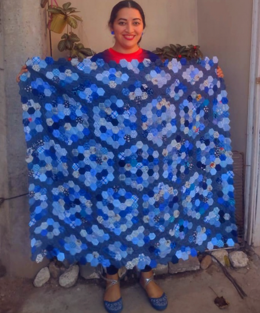 Eclectic Blue, A Finished Quilt
