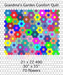 Floral Keeper, 1" Hexagon Comfort Quilt Kit, 500 pieces BIG SALE ITEM