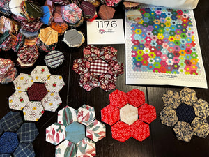 Down Home,  1" Hexagons Throw Quilt Kit, 950 pieces