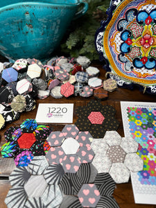 Saturday Night,  1" Hexagons Throw Quilt Kit, 950 pieces