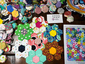 A Colorful Romance,  1" hexagons Throw Quilt Kit, 950 pieces