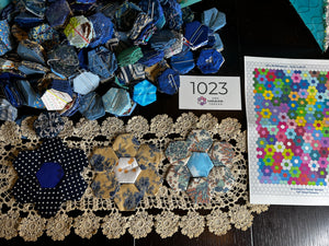 Blue Skies,  1" Hexagons Throw Quilt Kit, 950 pieces