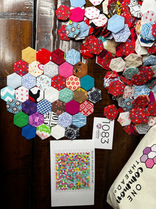 Showered with Love, 1" hexagons 620 piece Comfort Quilt Kit