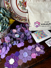 Load image into Gallery viewer, Days of Purple, 1&quot; Hexagons 600 piece, Comfort Throw Quilt Kit