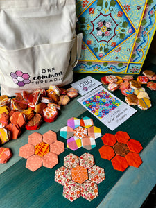 Orange Crush, 1" Hexagon Comfort Quilt Kit, 500 pieces