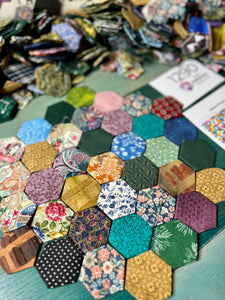 Hidden Jewels, 1" Hexagons 1200 piece Quilt Kit