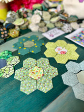 Load image into Gallery viewer, Spring Has Sprung Flower Garden,  1&quot; hexagons Throw Quilt Kit, 950 pieces