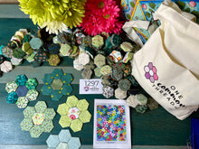 Load image into Gallery viewer, Spring Has Sprung Flower Garden,  1&quot; hexagons Throw Quilt Kit, 950 pieces