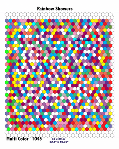 Rainbow Showers, 1" Hexagons 1100 piece Quilt Kit