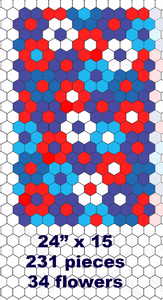 Happy Garden, 1" Hexagon Table Runner Kit, 250 pieces