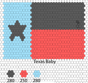 Texas Baby, 1" Hexagons 850 piece, Throw Quilt Kit